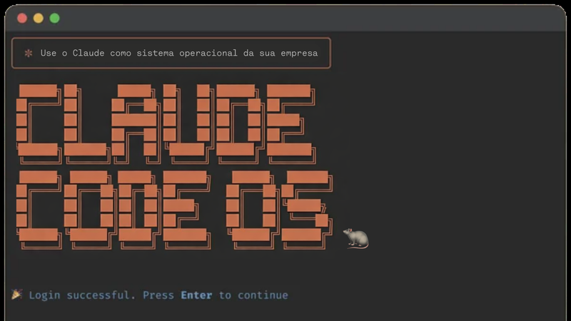 Terminal com o título Claude Code OS