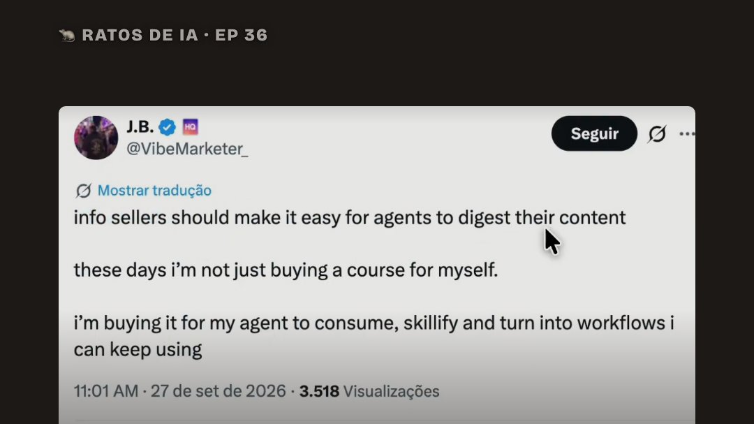 Tem gente comprando curso online pro agente de IA estudar: o seu próximo cliente pode ser um agente